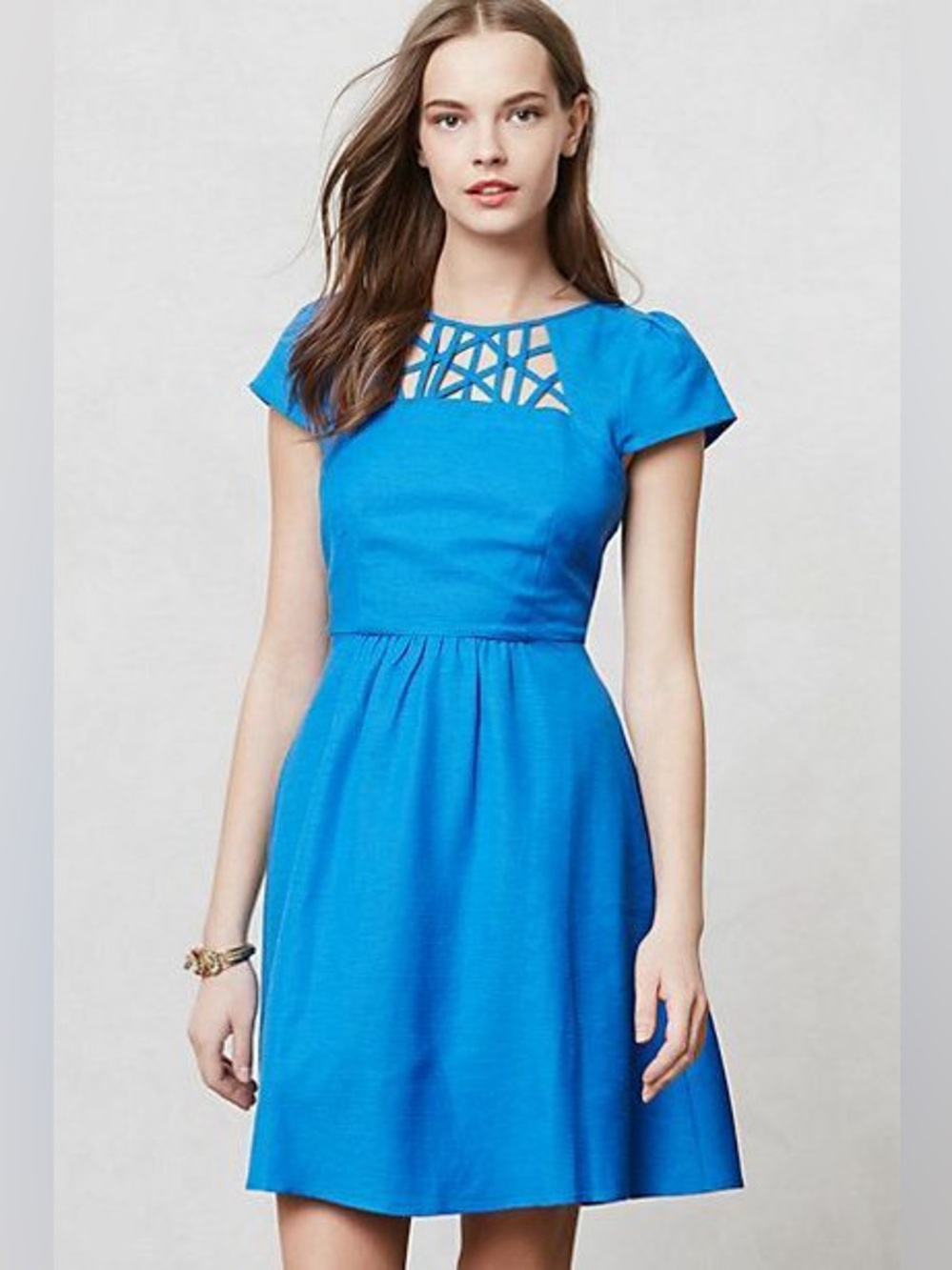 Maeve for Anthropologie Aria Fit and Flare Textured Dress
